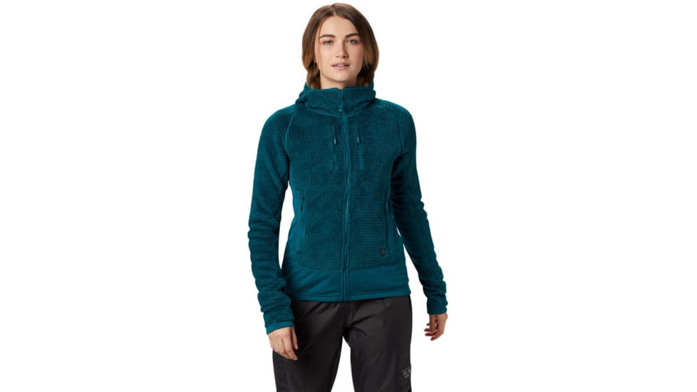 Mountain Hardwear Monkey Grid Hooded Jacket - Womens, Dive, Small, 1792951468-S