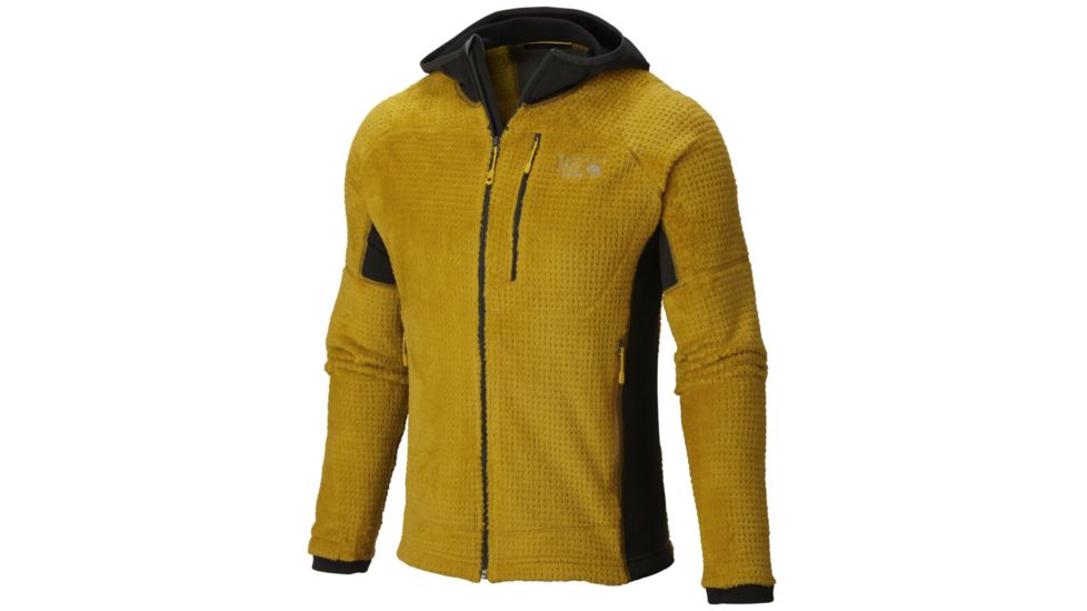 Mountain Hardwear Monkey Man Grid II Hooded Jacket - Men's-Inca Gold/Shark-Large