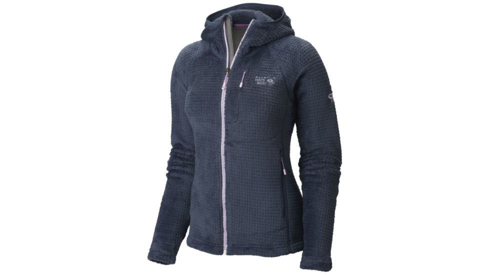 Mountain Hardwear Monkey Woman Grid II Hooded Jacket - Womens-Zinc/Phantom Purple-Large