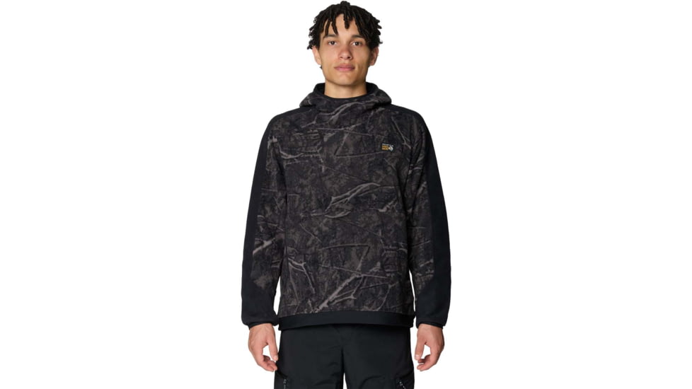 Mountain Hardwear Apres Pro Fleece Hoody - Men's, Shark Treecover Print, Black, L, 2166351011-011-L