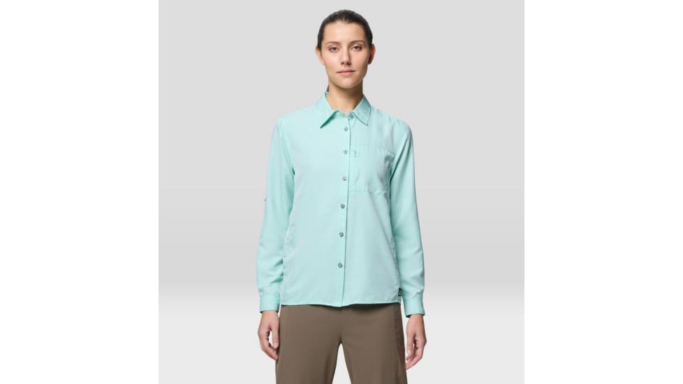 Mountain Hardwear Canyon Long Sleeve Shirts - Women's, Icy Teal, M, 2110541-320-M