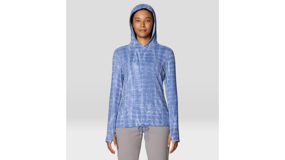 Mountain Hardwear Crater Lake Long Sleeve Hoody - Women's, Best Coast Blue Prismatic Print, XL, 1829681-449-XL
