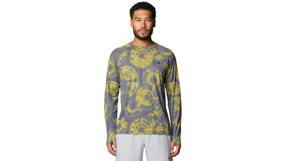 Mountain Hardwear Crater Lake Long Sleeve Top - Men's, Adriatic Blue Spore Dye Print, S, 190423018062