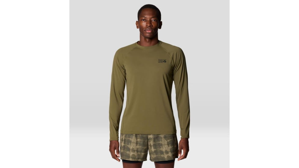 Mountain Hardwear Crater Lake Long Sleeve Tops - Men's, Combat Green, M, 1982421-353-M