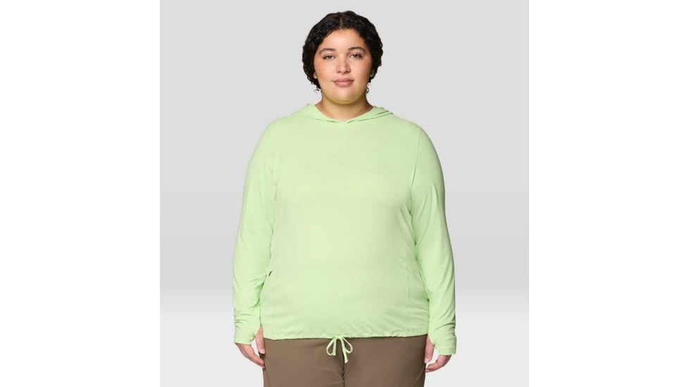 Mountain Hardwear Crater Lake LS Hoody - Women's Extended, Frozen In Lime, 3X, 1829682-386-3X