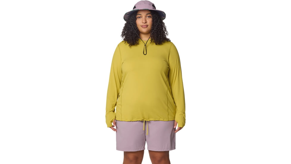Mountain Hardwear Crater Lake Extended LS Hoody - Women's, Bright Olive, 1X, 190423023264