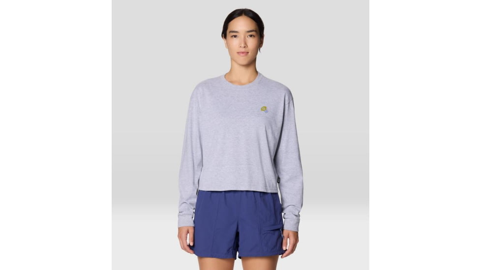 Mountain Hardwear Graphic LS Top - Women's, Hardwear Grey Heather, XS, 2149611-057-XS