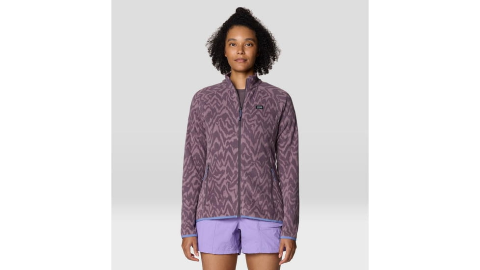 Mountain Hardwear Microchill Full Zip Jacket - Women's, Purple Sage Peaks XL Print, L, 2104881-574-L