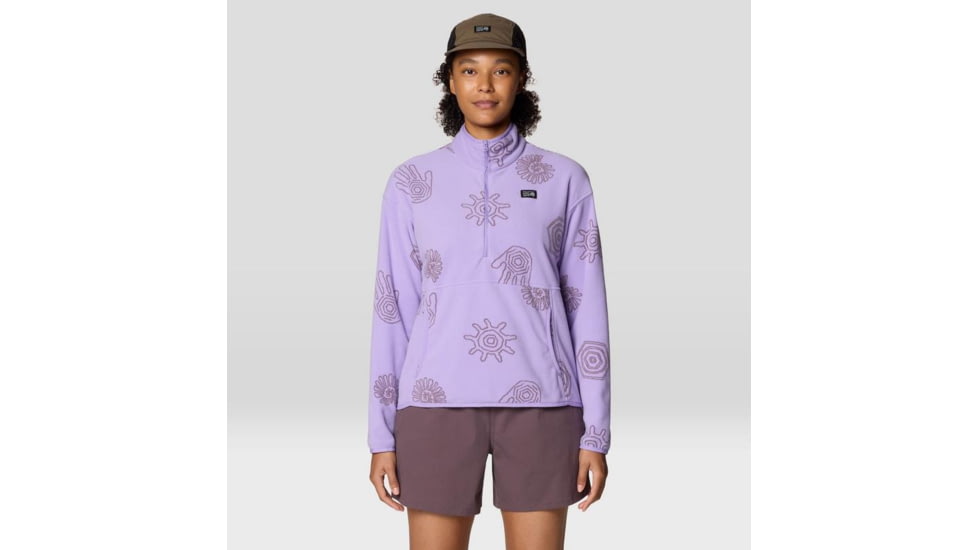 Mountain Hardwear Microchill Half Zip Sweatshirt - Women's, Harbor Violet Screens Print, L, 2104261-560-L