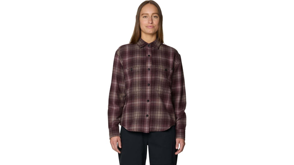 Mountain Hardwear Plusher Relaxed Long Sleeve Flannel - Women's, Deep Mulberry Plaid, M, 2129691510-510-M