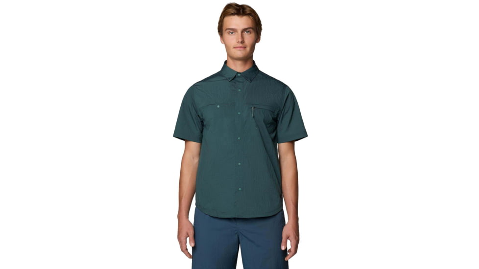 Mountain Hardwear Stryder Short Sleeve Shirt - Men's, Blue Pine Ripstop, XL, 190423018284