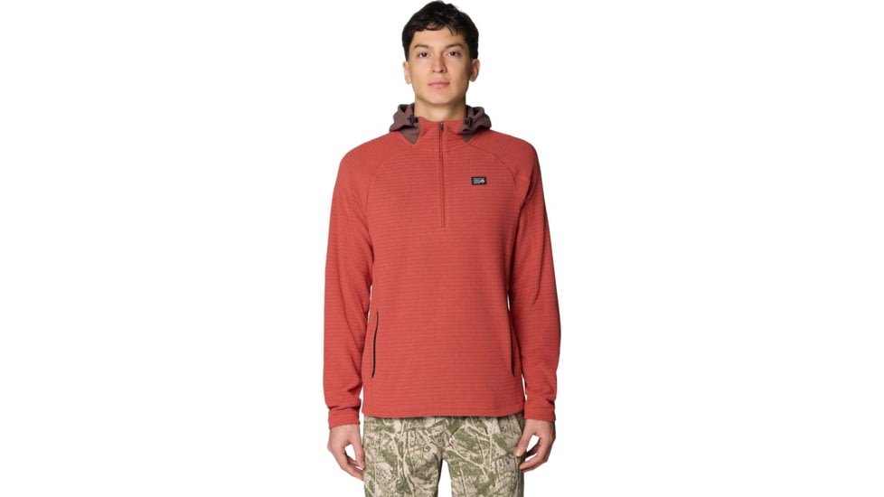 Mountain Hardwear Summit Grid Zip Hoody - Men's, Mars Red, S, 2166791844-844-S