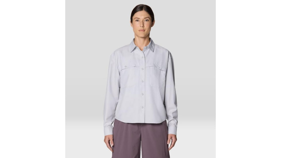 Mountain Hardwear Sun Drift Cooling Long Sleeve Shirt - Women's, Grey Ice, L, 2149161-063-L