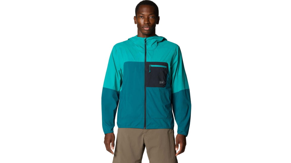 Mountain Hardwear Wind Veil Hooded Jacket - Men's, Jack Pine, Blupernova, XXL, 2146681-314-M