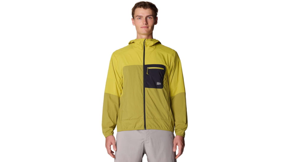 Mountain Hardwear Wind Veil Hooded Jacket - Men's, Bright Fatigue, Lucky Chard, SxR, 2146681-331-S