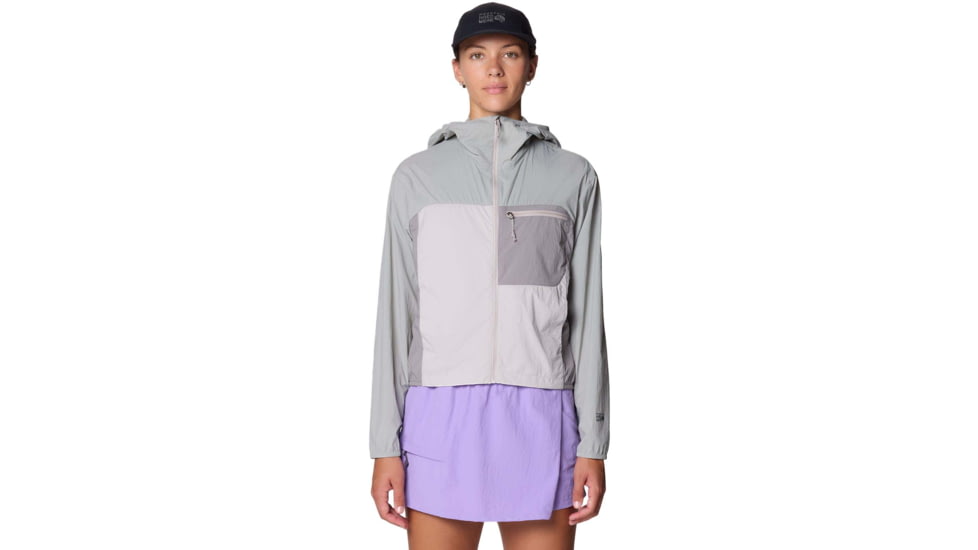 Mountain Hardwear Wind Veil Hooded Jacket - Women's, Half Moon Grey, City Fog, Approaching St, XL, 2146771059-059-XL