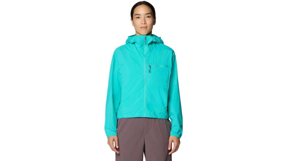 Mountain Hardwear Wind Veil Hooded Jacket - Women's, Aqua Marina, XL, 2146771-354-XL