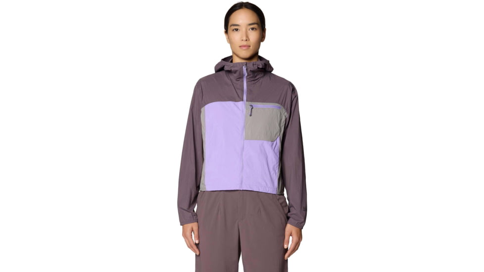 Mountain Hardwear Wind Veil Hooded Jacket - Women's, Purple Sage, Harbor Violet, Approaching, XL, 2146771574-574-XL