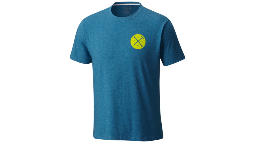 Mountain Hardwear Mountain Mechanic Crest Short Sleeve Shirt - Men's-Heather Phoenix Blue-XX-Large
