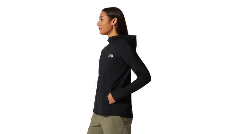 Mountain Hardwear Mountain Stretch Full Zip Hoody - Womens, Black, Large, 1982621010-Black-L