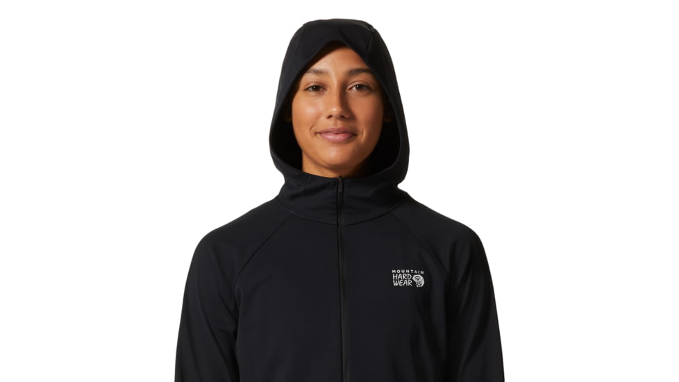 Mountain Hardwear Mountain Stretch Full Zip Hoody - Womens, Black, Large, 1982621010-Black-L