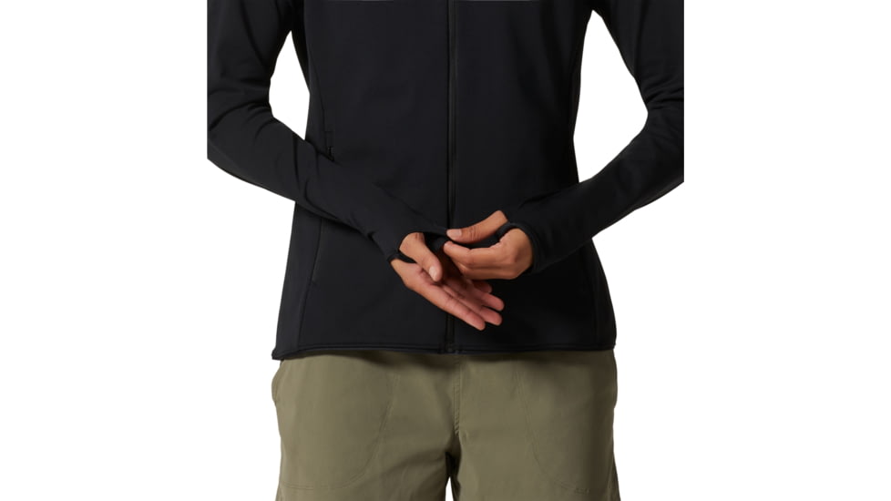 Mountain Hardwear Mountain Stretch Full Zip Hoody - Womens, Black, Large, 1982621010-Black-L