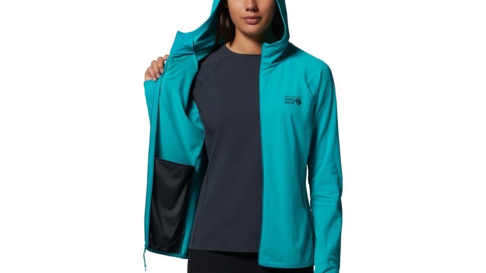 Mountain Hardwear Mountain Stretch Full Zip Hoody - Womens, Synth Green, Small, 1982621360-Synth Green-S