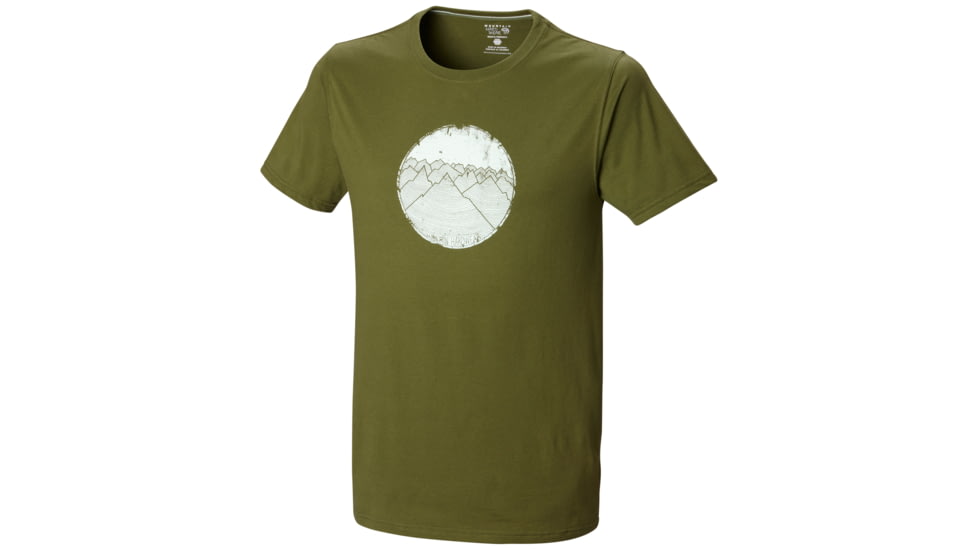 Mountain Hardwear Mountain Thumbprint Short Sleeve T - Men's-Pesto-Small