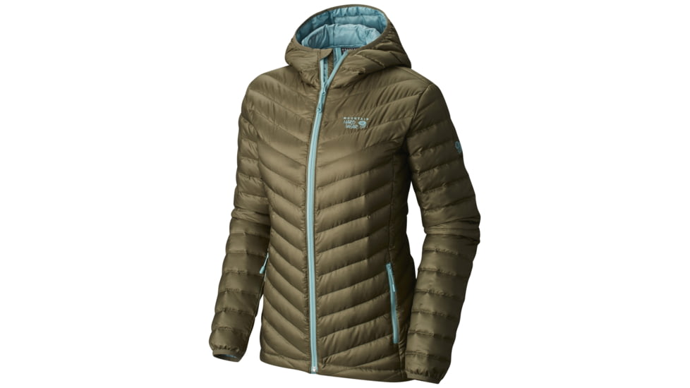 Mountain Hardwear Nitrous Hooded Down Jacket - Women's-Stone Green-Small