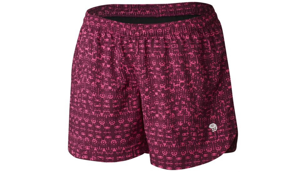 Mountain Hardwear Pacing Printed 5 in Short - Women's-Dark Raspberry-X-Large