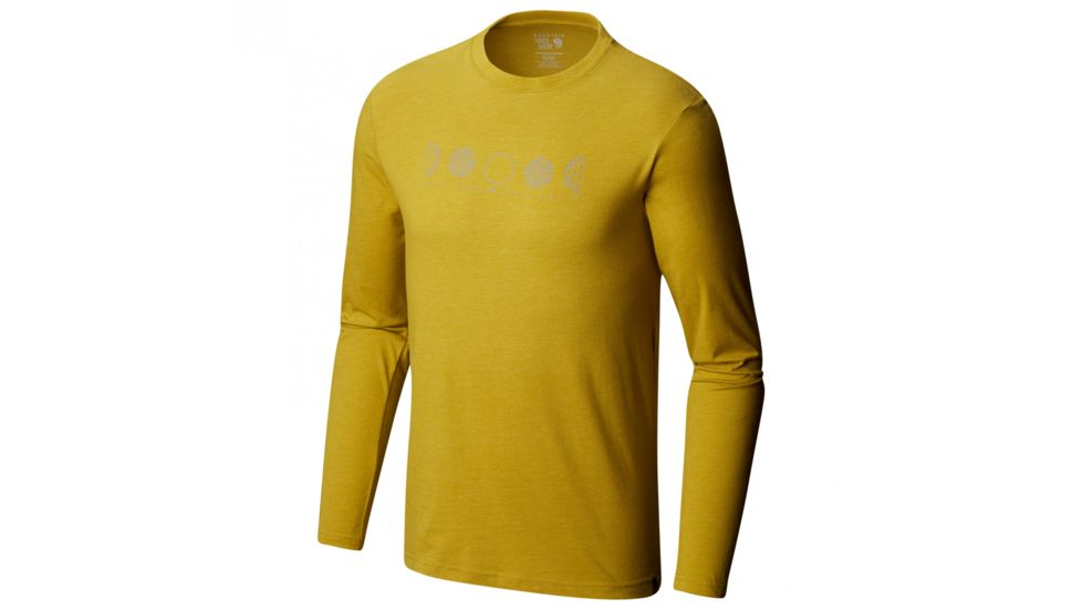 Mountain Hardwear Phases of the Space Station Long Sleeve Shirt - Mens, Heather Dark Citron, Large, 1792821359-L