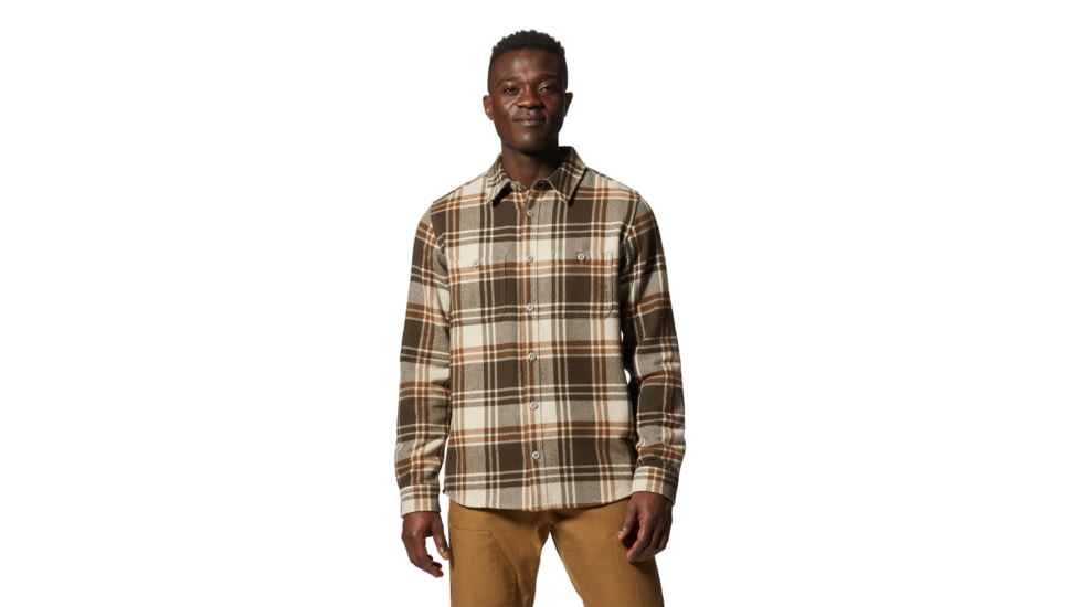 Mountain Hardwear Plusher Long Sleeve Shirt - Men's, Medium, Sandblast Bonfi, 1915991218-Sandblast Bonfi-M