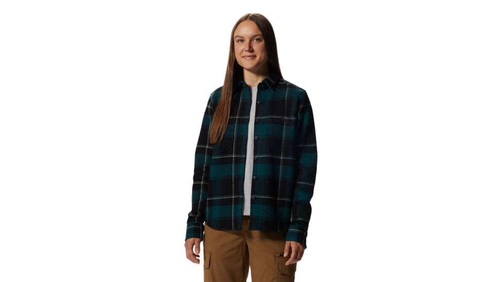 Mountain Hardwear Plusher Long Sleeve Shirt - Womens, Dark Marsh Tart, Medium, 1915971375-DM