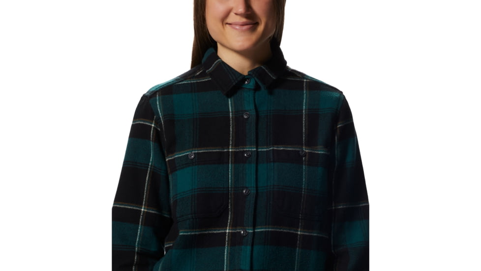Mountain Hardwear Plusher Long Sleeve Shirt - Womens, Dark Marsh Tart, Medium, 1915971375-DM