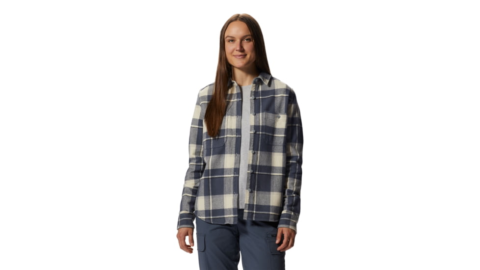 Mountain Hardwear Plusher Long Sleeve Shirt - Womens, Wild Oyster Tar, Small, 1915971285-W-S