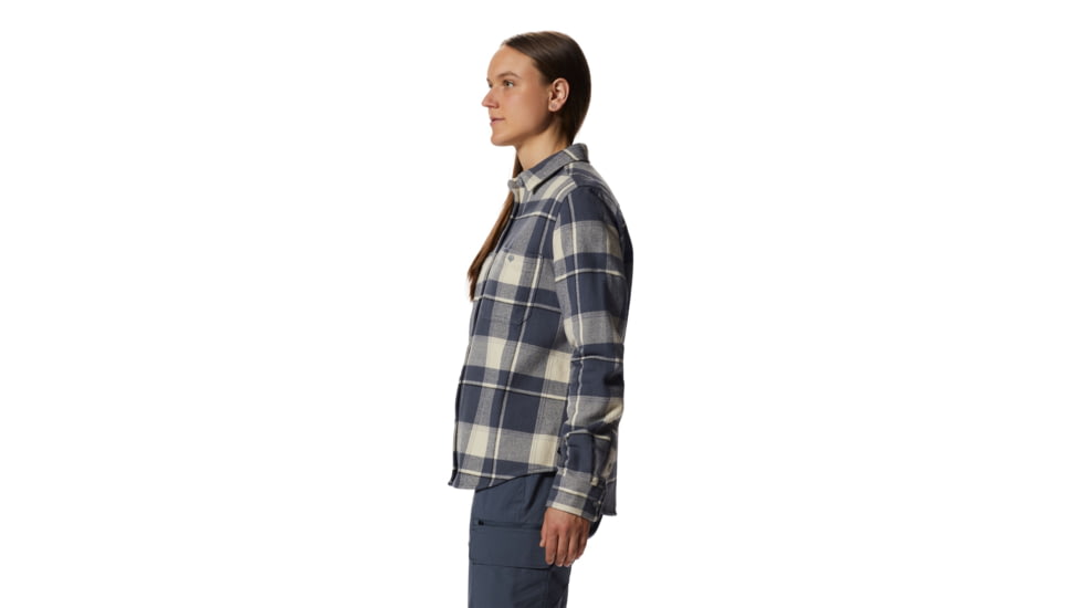 Mountain Hardwear Plusher Long Sleeve Shirt - Womens, Wild Oyster Tar, Small, 1915971285-W-S