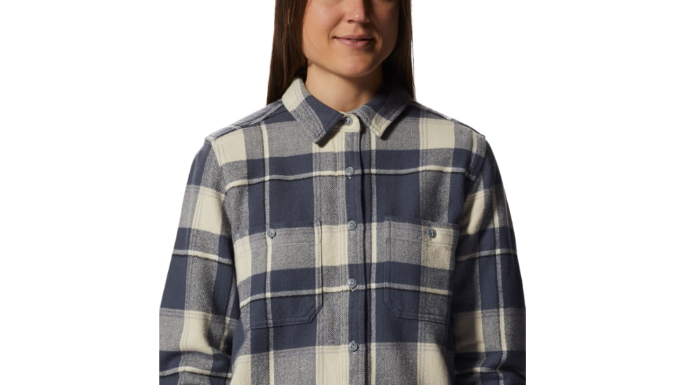 Mountain Hardwear Plusher Long Sleeve Shirt - Womens, Wild Oyster Tar, Small, 1915971285-W-S