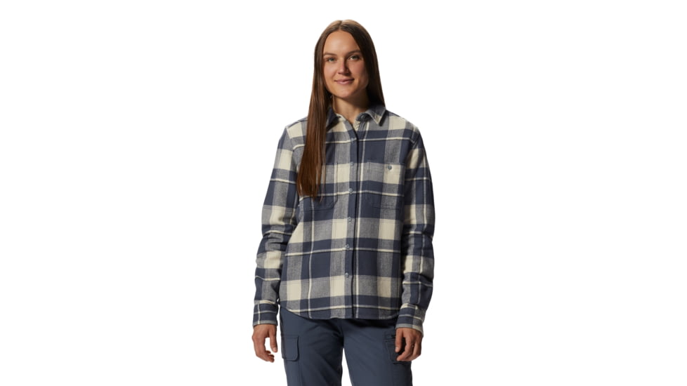Mountain Hardwear Plusher Long Sleeve Shirt - Womens, Wild Oyster Tar, Small, 1915971285-W-S