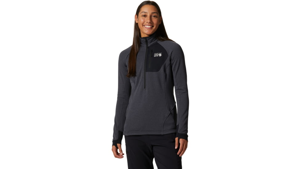 Mountain Hardwear Polartec Power Grid Half Zip Jacket - Womens, Blue Slate Heat, Large, 1985341450-L