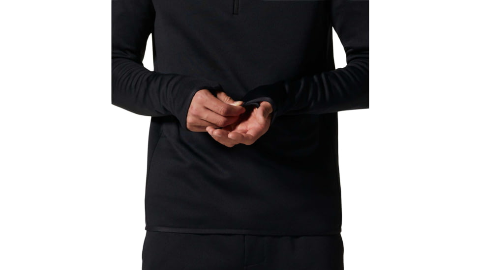Mountain Hardwear Polartec Power Stretch 1/4 - Mens, Black, Extra Large, 1993431010-XL