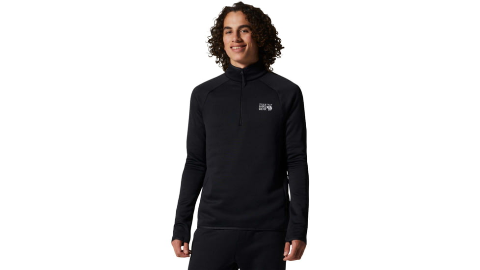 Mountain Hardwear Polartec Power Stretch 1/4 - Mens, Black, Extra Large, 1993431010-XL