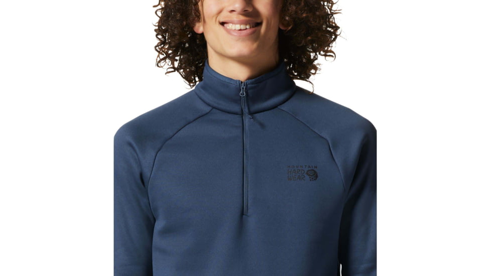 Mountain Hardwear Polartec Power Stretch 1/4 - Mens, Zinc, Medium, 1993431492-M