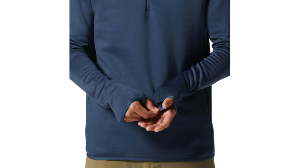 Mountain Hardwear Polartec Power Stretch 1/4 - Mens, Zinc, Medium, 1993431492-M