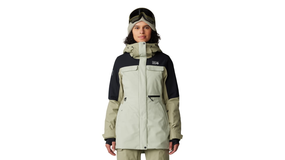 Mountain Hardwear Powder Maven Parka - Womens, White Sage, Mantis Green, Black, Small, 2092921341-S