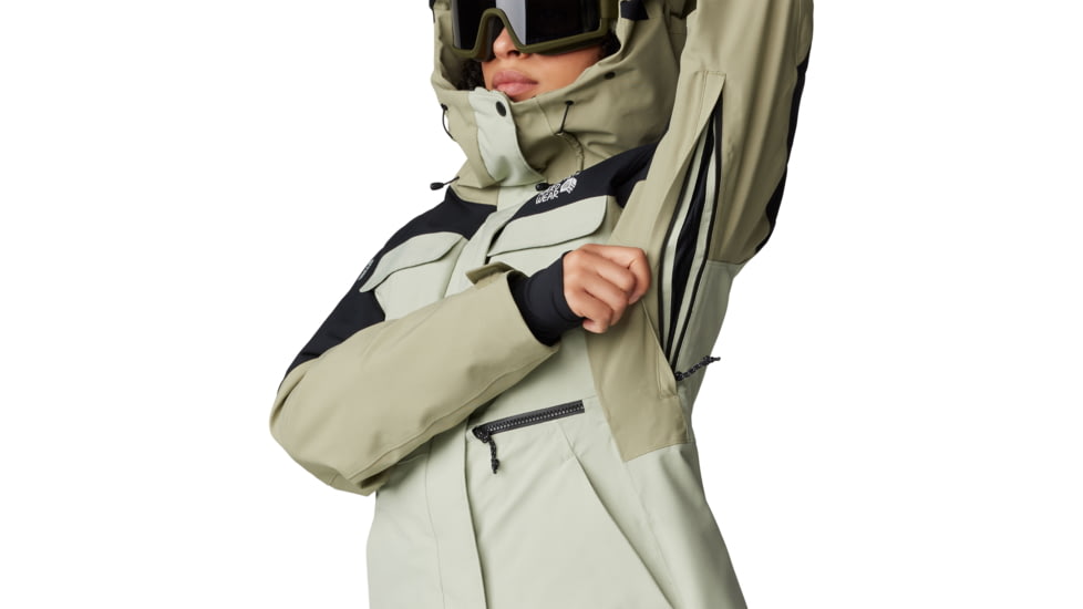 Mountain Hardwear Powder Maven Parka - Womens, White Sage, Mantis Green, Black, Small, 2092921341-S