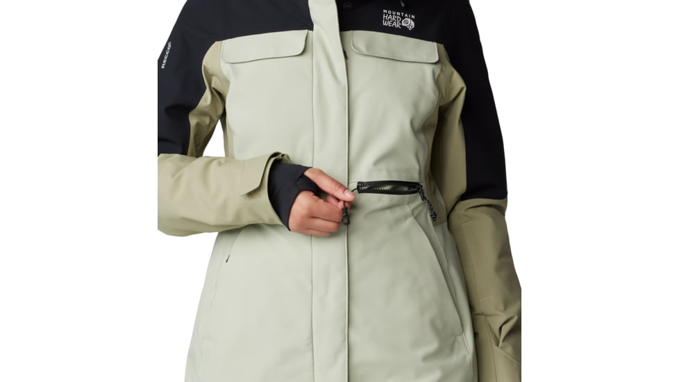 Mountain Hardwear Powder Maven Parka - Womens, White Sage, Mantis Green, Black, Small, 2092921341-S