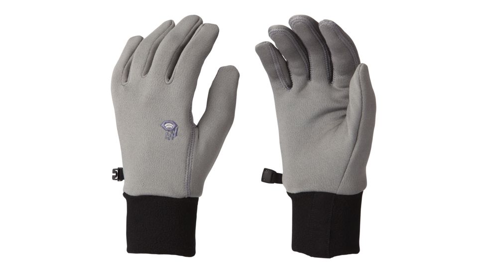Mountain Hardwear Power Stretch Gloves - Men's-Titanium-Large