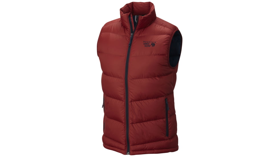 Mountain Hardwear Ratio Down Vest - Men's-Smolder Red/Hardwear Navy-Medium