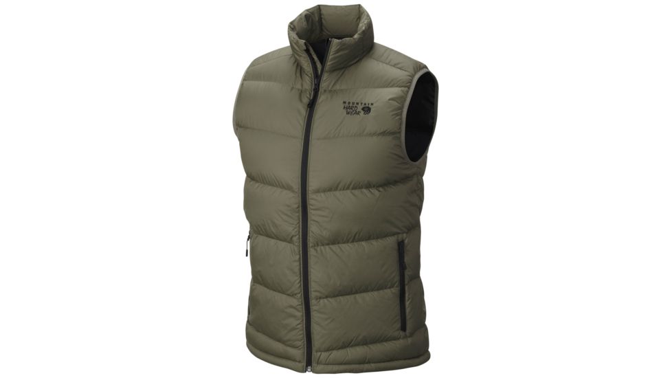 Mountain Hardwear Ratio Down Vest - Mens-Stone Green/Black-Large