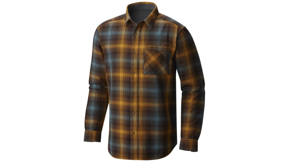 Mountain Hardwear Reversible Flannel Plaid Long Sleeve Shirt - Men's-Golden Brown-Small